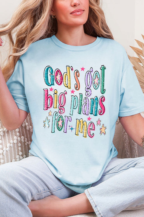 Distressed Big Plans For Me Comfort Colors Adult Ring-Spun Cotton Tee