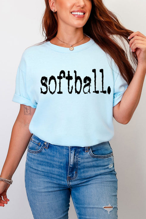 Distressed Softball. Comfort Colors Adult Ring-Spun Cotton Tee