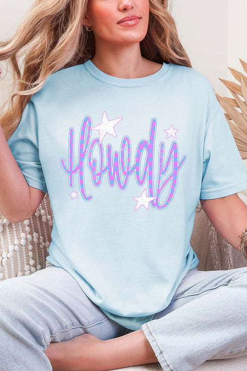Electric Cowgirl Howdy Comfort Colors Adult Ring-Spun Cotton Tee