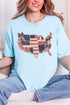 Faux Patchwork USA Map Comfort Colors Adult Ring-Spun Cotton Tee