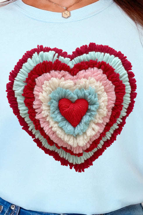 Faux Yarn Heart Collection Comfort Colors Adult Ring-Spun Cotton Tee