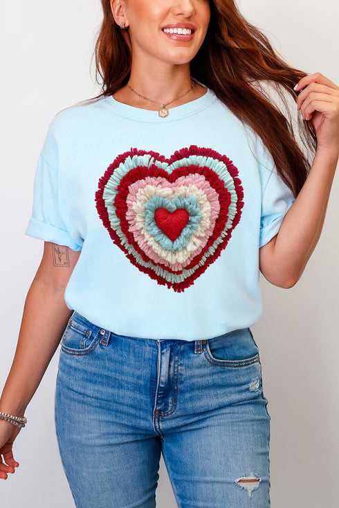 Faux Yarn Heart Collection Comfort Colors Adult Ring-Spun Cotton Tee