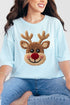 Faux Yarn Red Nose Reindeer Comfort Colors Adult Ring-Spun Cotton Tee