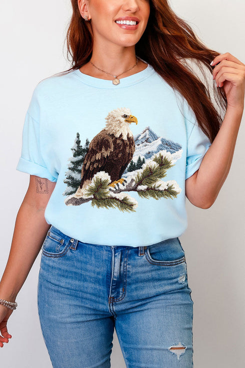 Faux Yarn Winter Eagle Comfort Colors Adult Ring-Spun Cotton Tee