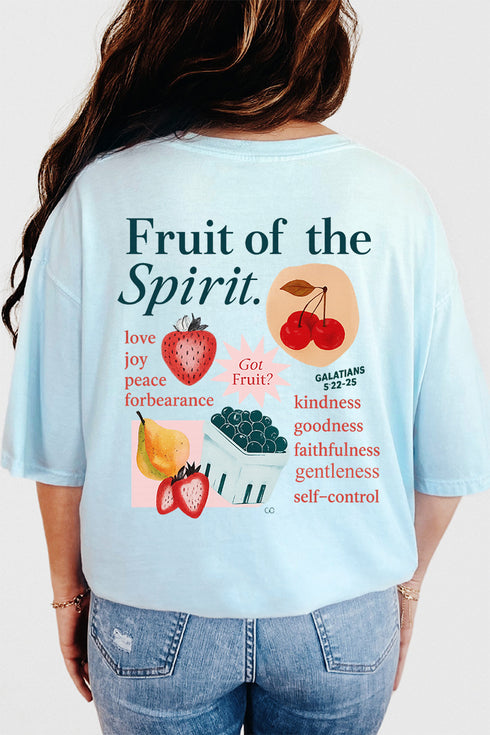 Got Fruit? Fruit Of The Spirit Front & Back Design Comfort Colors Adult Ring-Spun Cotton Tee