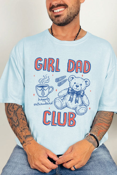 Happily Outnumbered Girl Dad Club Comfort Colors Adult Ring-Spun Cotton Tee