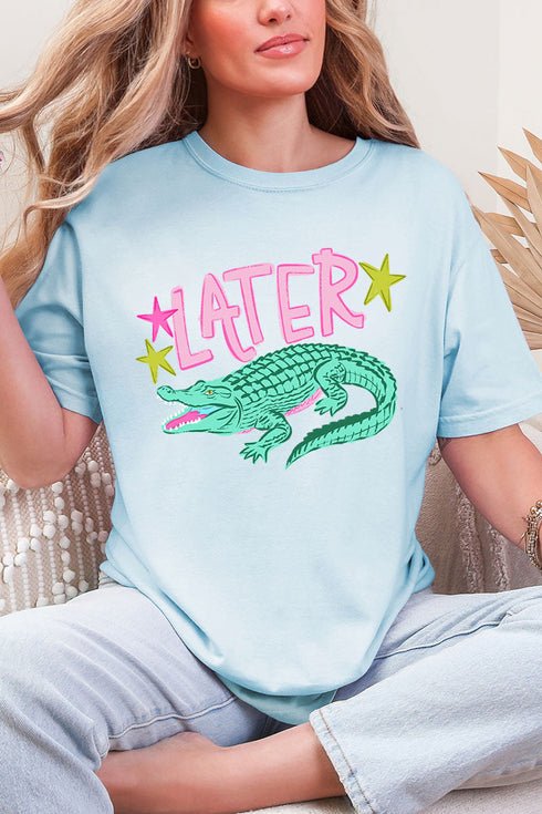 Pink Later Gator Comfort Colors Adult Ring-Spun Cotton Tee