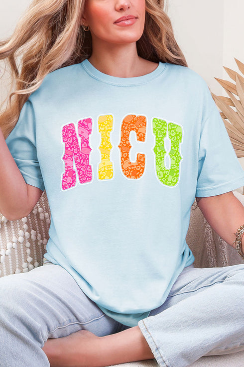 Personalized Neon Care Crew Comfort Colors Adult Ring-Spun Cotton Tee *Choose Title