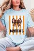 Personalized Fiery Orange & White Varsity Bow Comfort Colors Adult Ring-Spun Cotton Tee *Enter Mascot Name