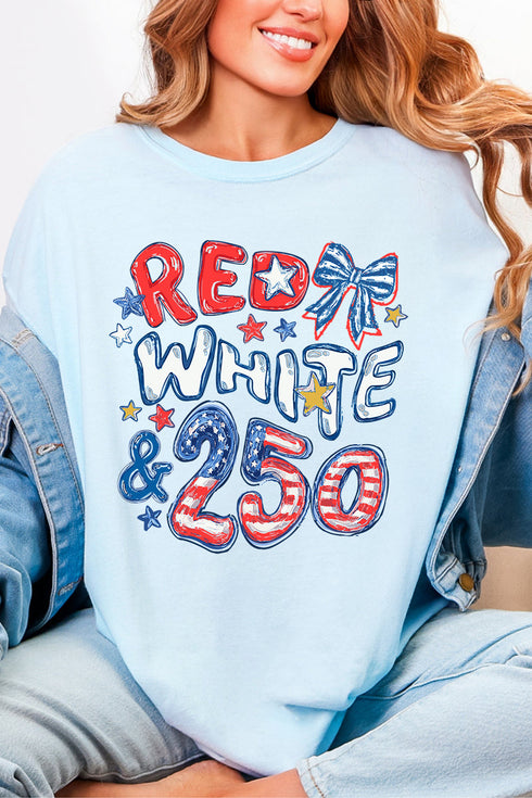 Red, White & 250 Comfort Colors Adult Ring-Spun Cotton Tee