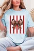 Red & White Varsity Bow Comfort Colors Adult Ring-Spun Cotton Tee
