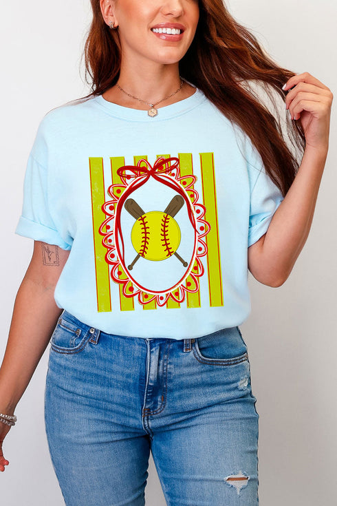 Softball Stripes Comfort Colors Adult Ring-Spun Cotton Tee