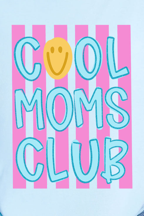 Striped Happy Cool Moms Club Comfort Colors Adult Ring-Spun Cotton Tee