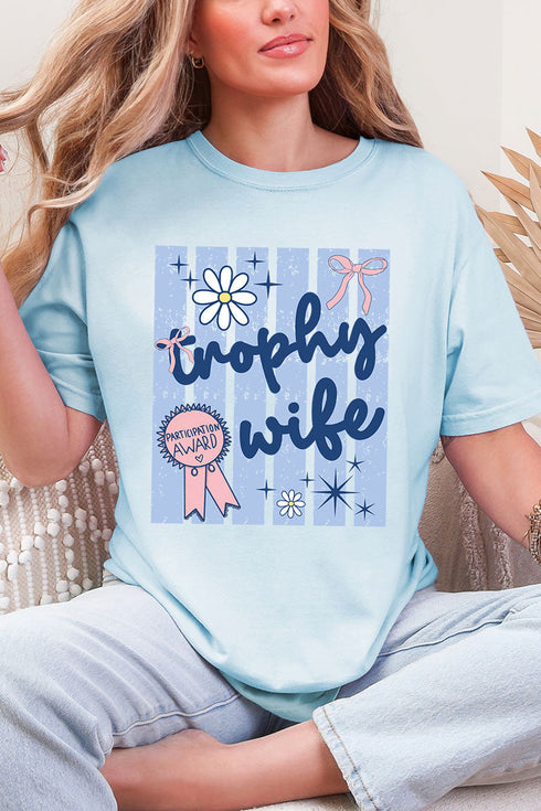 Blue Striped Trophy Wife Comfort Colors Adult Ring-Spun Cotton Tee