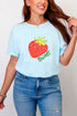 Sweet Strawberry Stripes Comfort Colors Adult Ring-Spun Cotton Tee