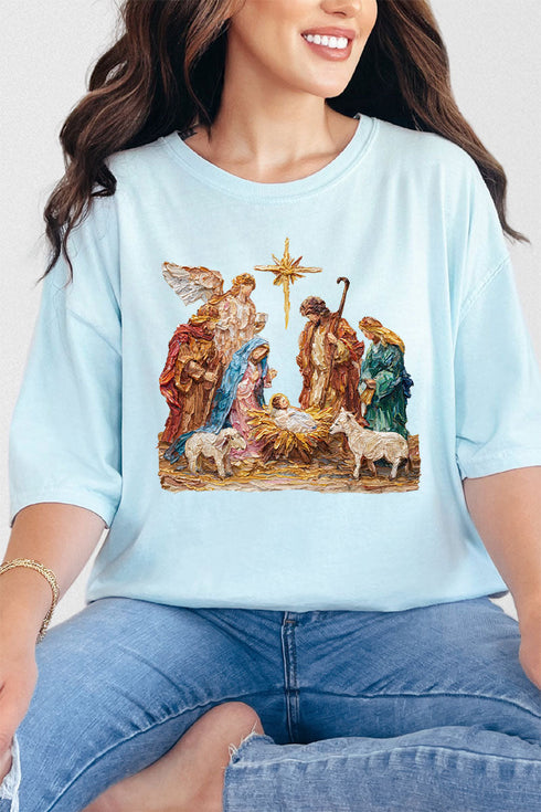The Painted Nativity Scene Comfort Colors Adult Ring-Spun Cotton Tee