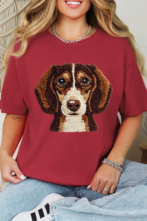 Faux Yarn Dachshund Comfort Colors Adult Ring-Spun Cotton Tee