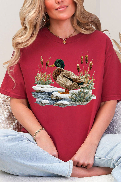 Faux Yarn Winter Mallard Comfort Colors Adult Ring-Spun Cotton Tee