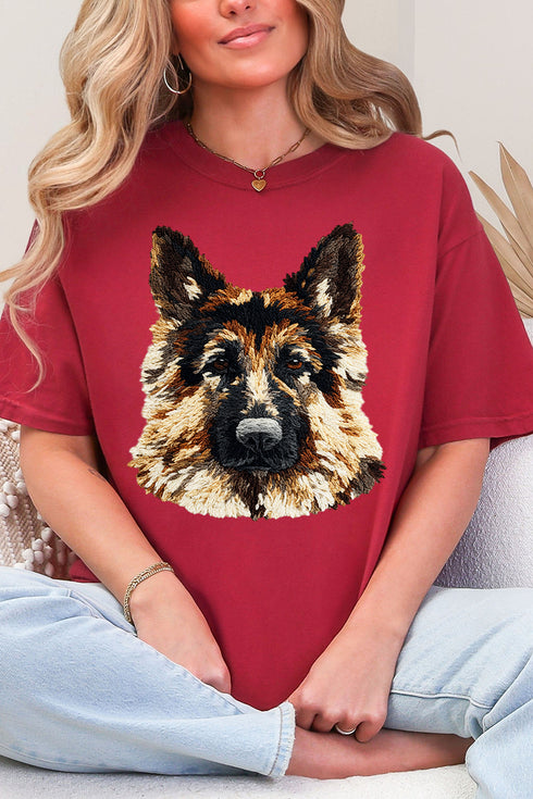 Faux Yarn German Shepherd Comfort Colors Adult Ring-Spun Cotton Tee