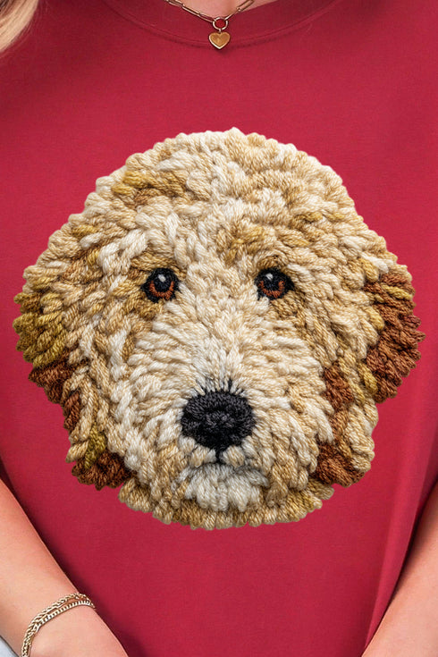Faux Yarn Goldendoodle Comfort Colors Adult Ring-Spun Cotton Tee