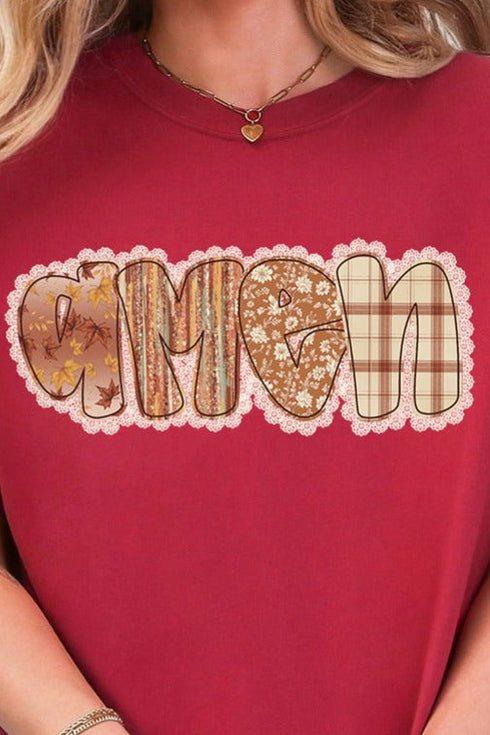 Lace Autumn Amen Comfort Colors Adult Ring-Spun Cotton Tee