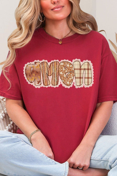 Lace Autumn Amen Comfort Colors Adult Ring-Spun Cotton Tee