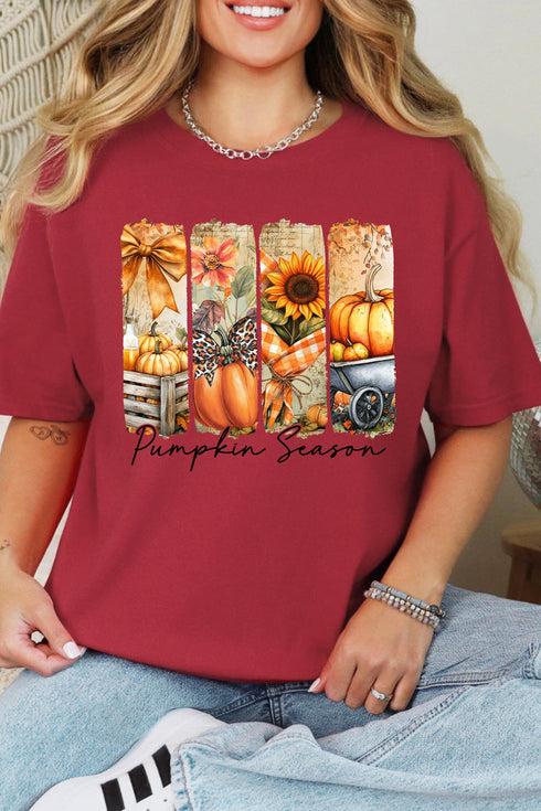 Pumpkin Season Collage Comfort Colors Adult Ring-Spun Cotton Tee