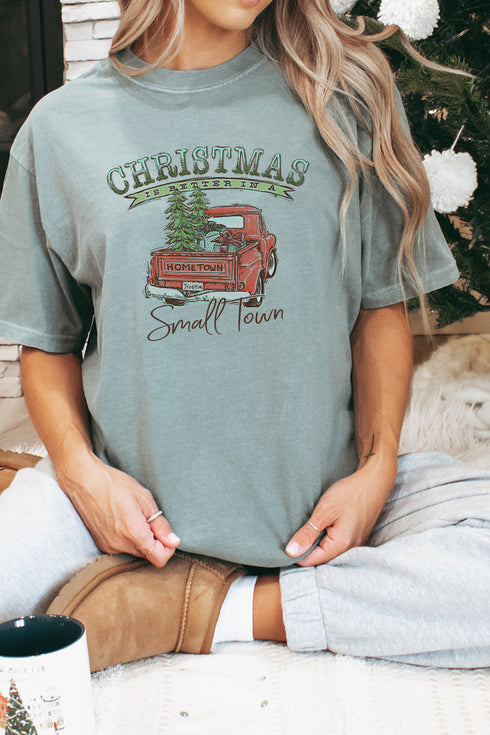 Christmas Better In A Small Town Comfort Colors Adult Ring-Spun Cotton Tee
