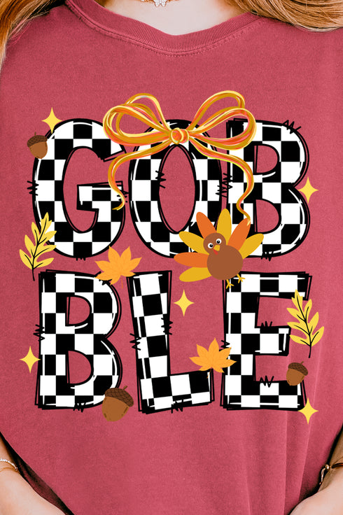 Checkered Gobble Coquette Comfort Colors Adult Ring-Spun Cotton Tee