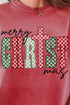 Checkered Merry CHRISTmas Comfort Colors Adult Ring-Spun Cotton Tee
