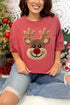 Faux Yarn Red Nose Reindeer Comfort Colors Adult Ring-Spun Cotton Tee