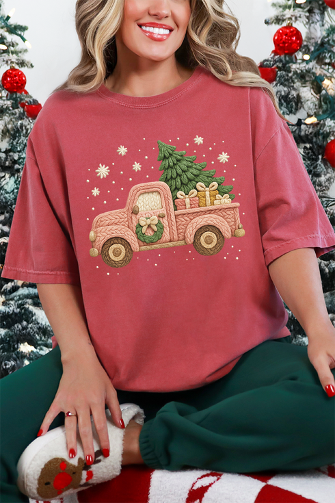 Faux Yarn Holly Jolly Haul Comfort Colors Adult Ring-Spun Cotton Tee