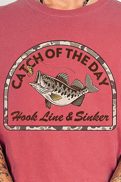 Hook Line & Sinker Brown Comfort Colors Adult Ring-Spun Cotton Tee