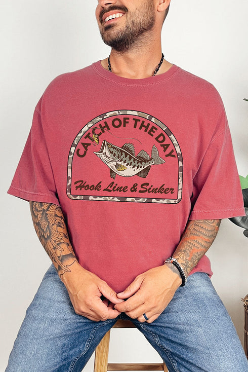 Hook Line & Sinker Brown Comfort Colors Adult Ring-Spun Cotton Tee