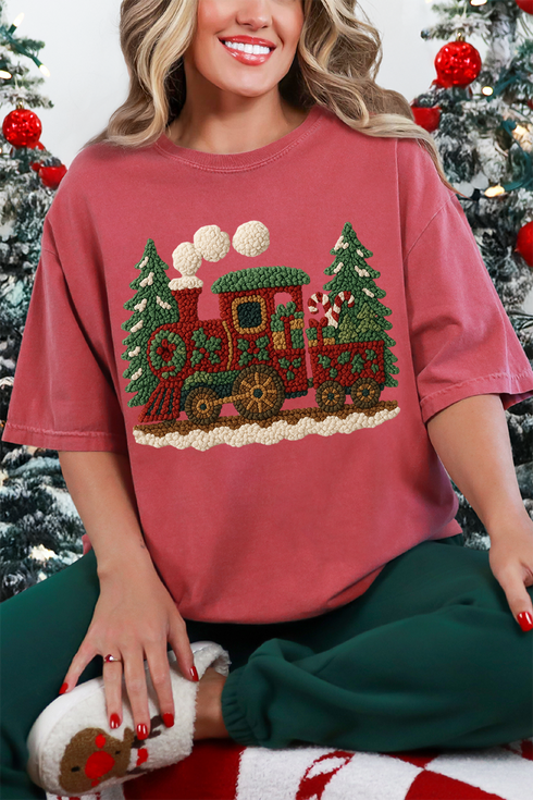 Faux Yarn Mistletoe Express Comfort Colors Adult Ring-Spun Cotton Tee