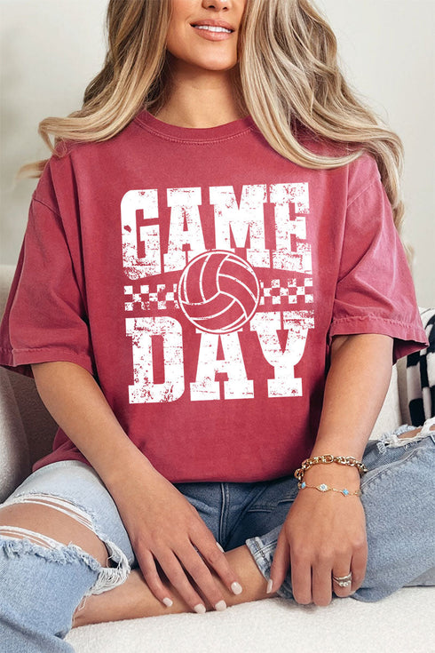Retro Volleyball Game Day Comfort Colors Adult Ring-Spun Cotton Tee