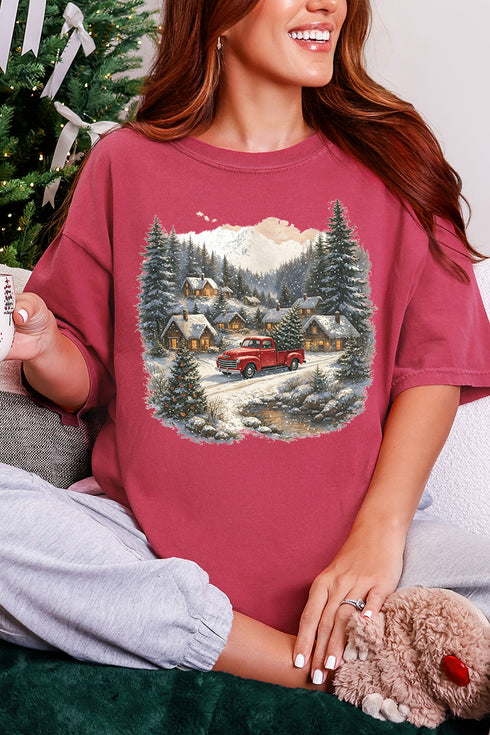 Snowfall On Main Street Comfort Colors Adult Ring-Spun Cotton Tee