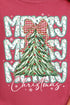 Stacked Holly Merry Christmas Tree Comfort Colors Adult Ring-Spun Cotton Tee