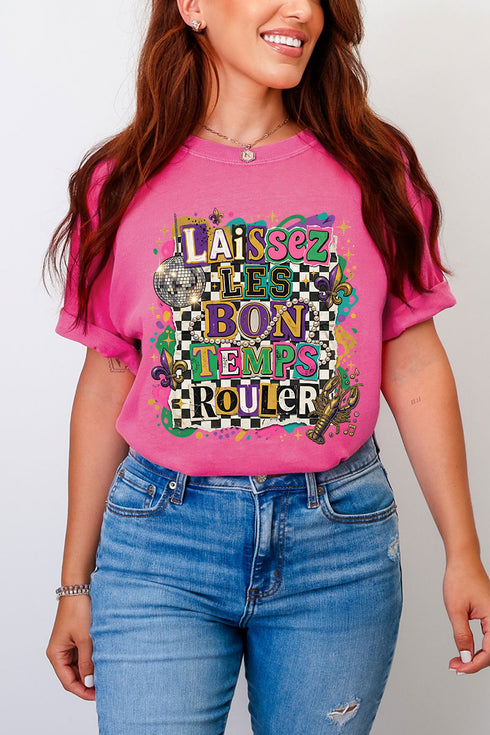 Bold Laissez Les Bon Temps Rouler Comfort Colors Adult Ring-Spun Cotton Tee