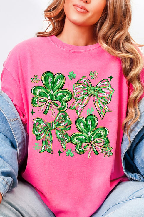 Lucky Luxe Bows Comfort Colors Adult Ring-Spun Cotton Tee
