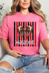 Personalized Red & Black Varsity Bow Comfort Colors Adult Ring-Spun Cotton Tee