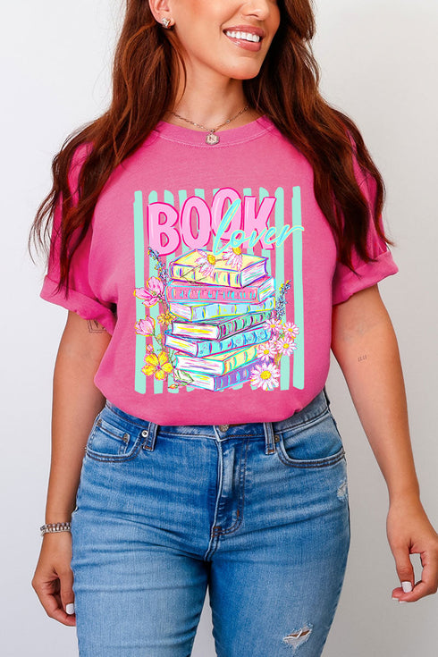 Petals & Paperback Book Lover Comfort Colors Adult Ring-Spun Cotton Tee