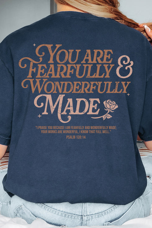 Wonderfully Made Front & Back Comfort Colors Adult Ring-Spun Cotton Tee