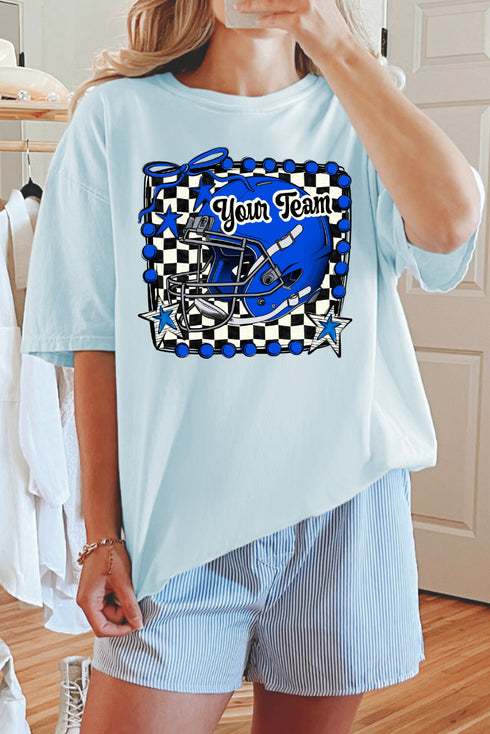 Doodle Royal Football Pride Comfort Colors Adult Ring-Spun Cotton Tee *Personalize Your Team Name