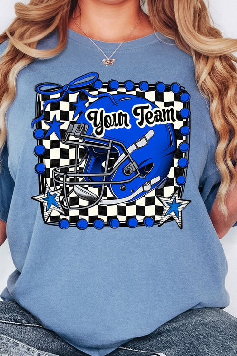 Doodle Royal Football Pride Comfort Colors Adult Ring-Spun Cotton Tee *Personalize Your Team Name