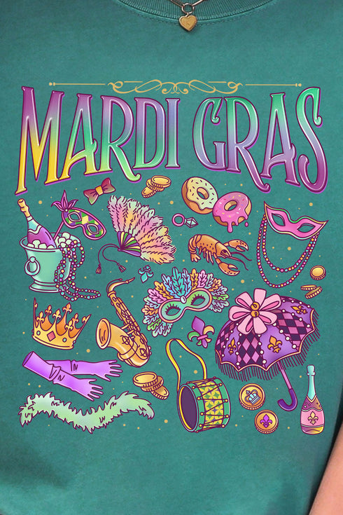 Beads, Bows, and Bourbon St Comfort Colors Adult Ring-Spun Cotton Tee