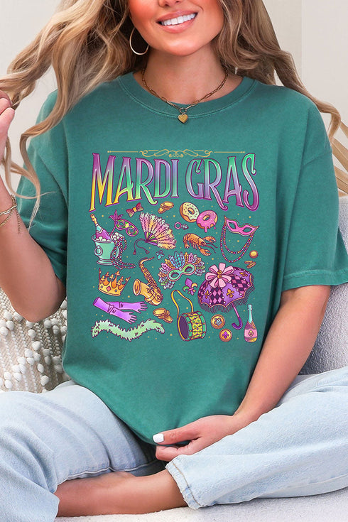 Beads, Bows, and Bourbon St Comfort Colors Adult Ring-Spun Cotton Tee