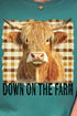 Down On The Farm Highland Cow Comfort Colors Adult Ring-Spun Cotton Tee