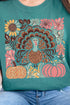 Fall Floral Turkey Comfort Colors Adult Ring-Spun Cotton Tee