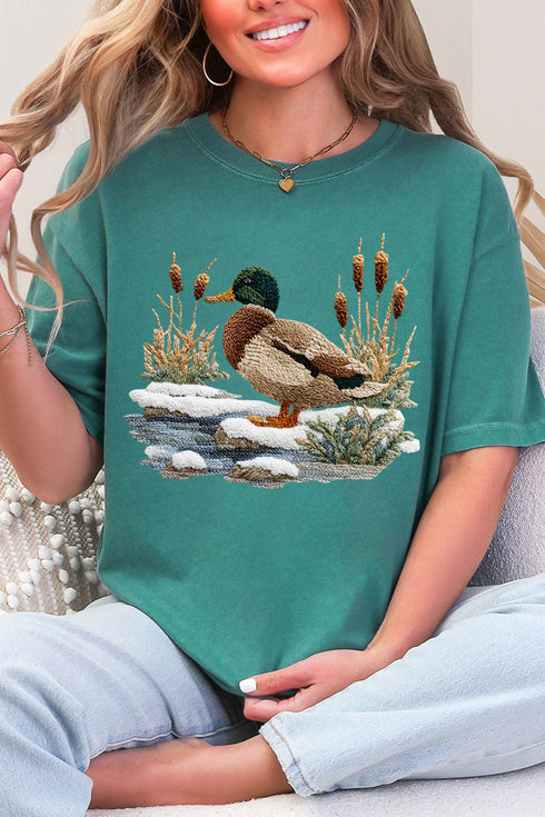 Faux Yarn Winter Mallard Comfort Colors Adult Ring-Spun Cotton Tee